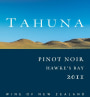Tahuna Wines Hawke's Bay Pinot Noir 2011 Front Label