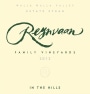 Reynvaan In The Hills Syrah 2012 Front Label