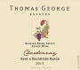 Thomas George Sons & Daughters Ranch Chardonnay 2013 Front Label