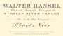 Walter Hansel North Slope Pinot Noir 2012 Front Label