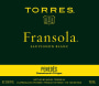 Torres Fransola Sauvignon Blanc 2010 Front Label