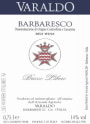 Varaldo Barbaresco Bricco Libero 2003 Front Label