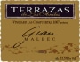 Terrazas de los Andes Gran Malbec 2005 Front Label