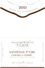 Francoise & Denis Clair Santenay Clos De La Comme Premier Cru 2013 Front Label