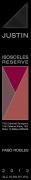 Justin Isosceles Reserve 2012 Front Label