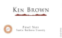 Ken Brown Santa Barbara Pinot Noir 2012 Front Label
