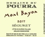 Dom. Du Pourra Cotes du Rhone Villages Seguret Mont Bayon 2011 Front Label