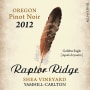 Raptor Ridge Shea Vineyard Pinot Noir 2012 Front Label