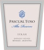 Pascual Toso Alta Reserva Syrah 2012 Front Label