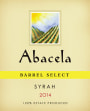 Abacela Barrel Select Syrah 2014 Front Label