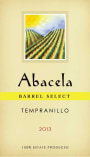 Abacela Barrel Select Estate Tempranillo 2013 Front Label