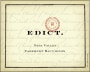 Edict Wines Edict Cabernet Sauvignon 2009 Front Label