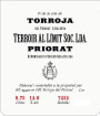 Terroir Al Limit Vi de Villa de Torroja 2012 Front Label