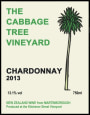 The Cabbage Tree Vineyard Chardonnay 2013 Front Label