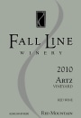 Fall Line Winery Artz Vineyard 2010 Front Label