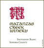 Matanzas Creek Bennett Valley Sauvignon Blanc 2010 Front Label