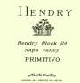 Hendry Block 24 Primitivo 2008  Front Label