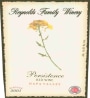 Reynolds Family Winery Persistence 2001  Front Label