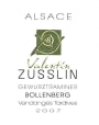 Valentin Zusslin Bollenberg Vendanges Tardives Gewurztraminer 2007 Front Label