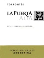 Valle de la Puerta La Puerta Alta Torrontes 2012 Front Label