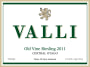 Valli Wines Old Vine Riesling 2011 Front Label