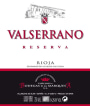 Valserrano Reserva 2009 Front Label