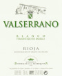 Valserrano Blanco 2014 Front Label