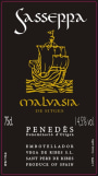 Vega de Ribes Sasserra Malvasia de Sitges 2006 Front Label