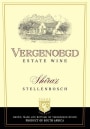 Vergenoegd Estate Shiraz 2006 Front Label