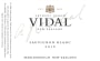 Vidal Wines Marlborough Sauvignon Blanc 2016 Front Label