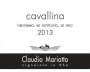 Claudio Mariotto Cavallina Timorasso 2013 Front Label