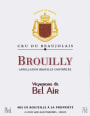 Vignerons de Bel-Air Brouilly 2014 Front Label