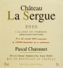 Vignobles Chatonnet La Sergue Pascal Chatonnet 2000 Front Label