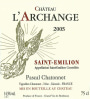 Vignobles Chatonnet Saint-Emilion L'Archange 2005 Front Label