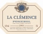 Vignobles Dauriac Pomerol La Clemence 2001 Front Label