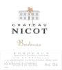 Vignobles Dubourg Bordeaux Chateau Nicot 2010 Front Label
