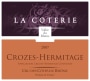 Vignobles La Coterie Crozes-Hermitage 2007 Front Label
