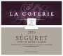Vignobles La Coterie Cotes du Rhone Villages Seguret 2010 Front Label