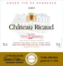 Chateau Ricaud Blaye Cotes de Bordeaux 2009 Front Label