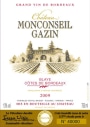 Chateau Monconseil Gazin Blaye Cotes de Bordeaux Rouge 2009 Front Label