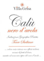 Villa Grisa Terre Siciliane Calu Nero d'Avola 2014 Front Label
