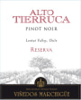 Vinedos Marchigue Alto Tierruca Reserva Pinot Noir 2012 Front Label