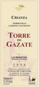 Vinicola de Tomelloso Torre de Gazate Crianza 2006 Front Label