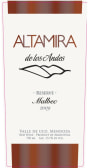 Vistaflores Estate Altamira de los Andes Reserve Malbec 2009 Front Label