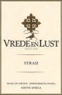 Vrede en Lust Syrah 2010 Front Label