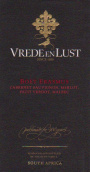 Vrede en Lust Boet Erasmus 2010 Front Label