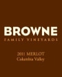 Browne Family Vineyards Merlot 2011 Front Label