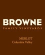 Browne Family Vineyards Merlot 2012 Front Label