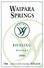Waipara Springs Premo Riesling 2006 Front Label
