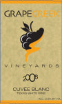 Grape Creek Vineyard Cuvee Blanc 2008 Front Label